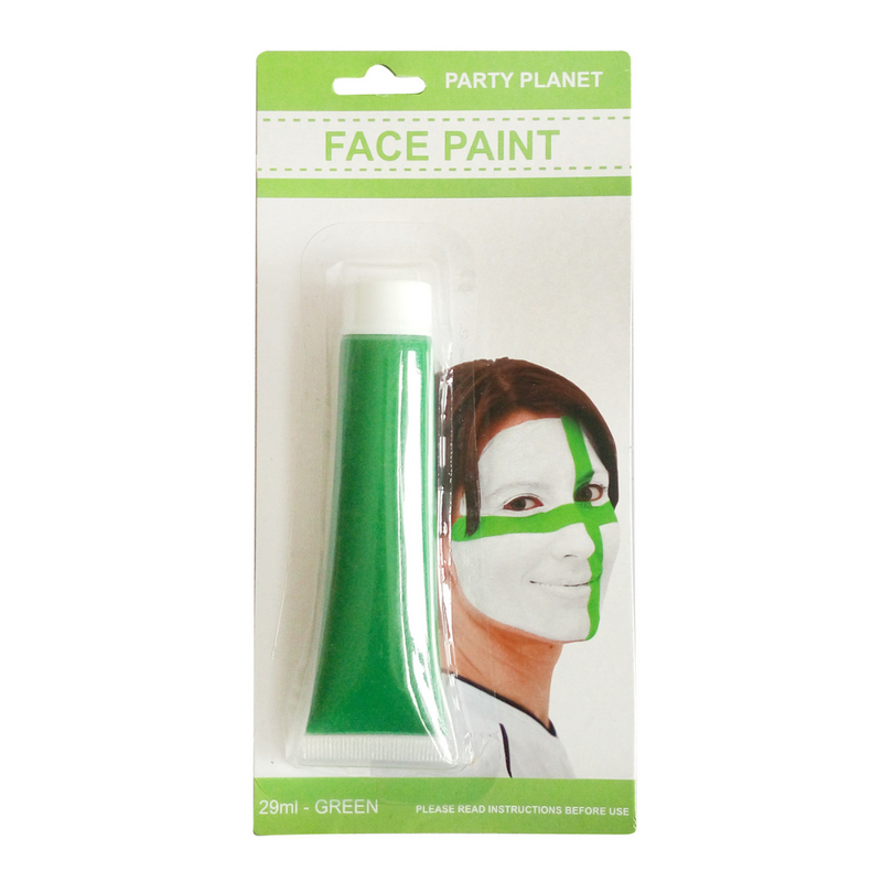 Green face paint for costumes, St Patrick’s Day looks, sports cheering, festivals, and themed party makeup.