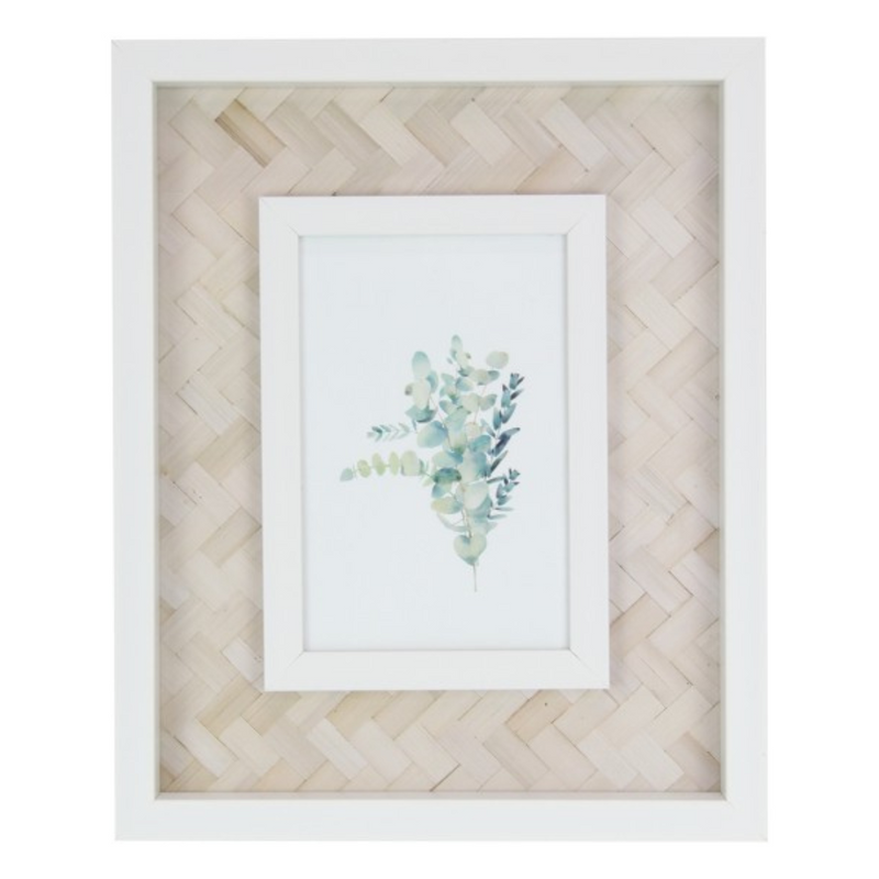 Ronis Family Photo Frame with Rattan Look Finish 37x22cm