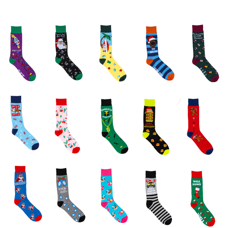 Ronis Festive Mens Ugly Socks Mega Mix Assorted