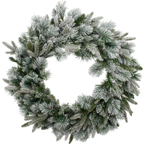 Ronis Flocked Emerald Angel Wreath 76cm