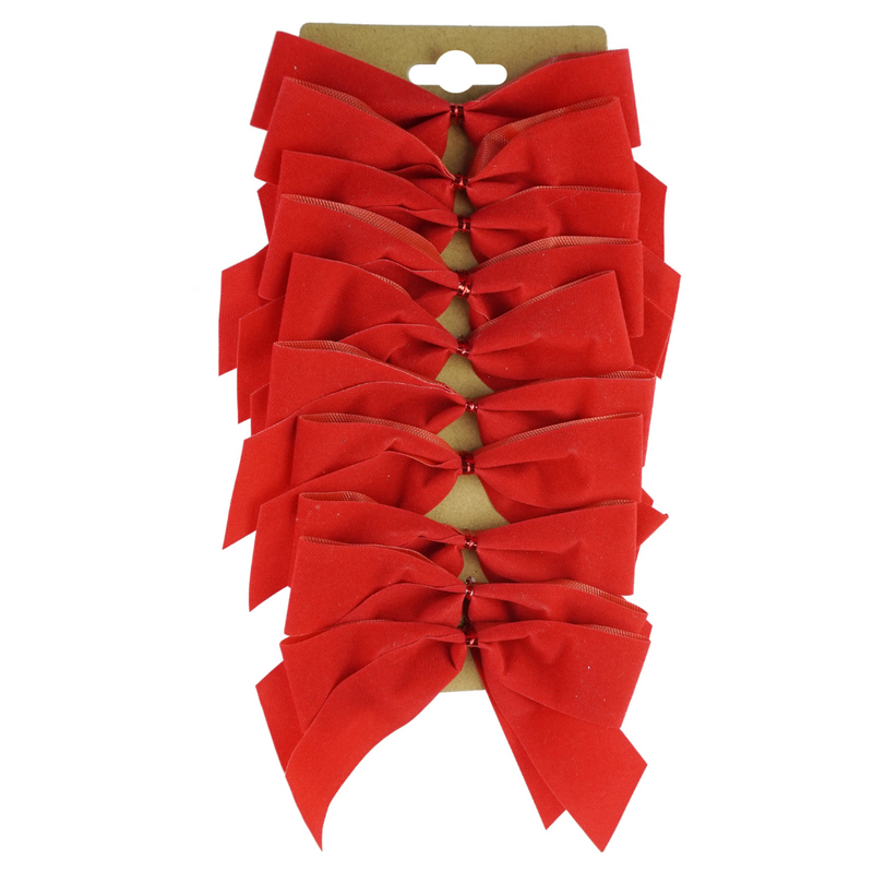Ronis Flocked Red Bow Mini 10pk