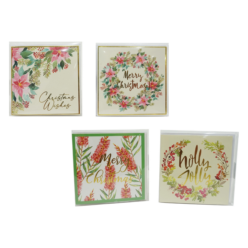 Ronis Foil Floral Pink Cards 10pk 2 Asstd