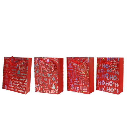 Ronis Foil Gift Bag Red-Silver Medium 4 Asstd