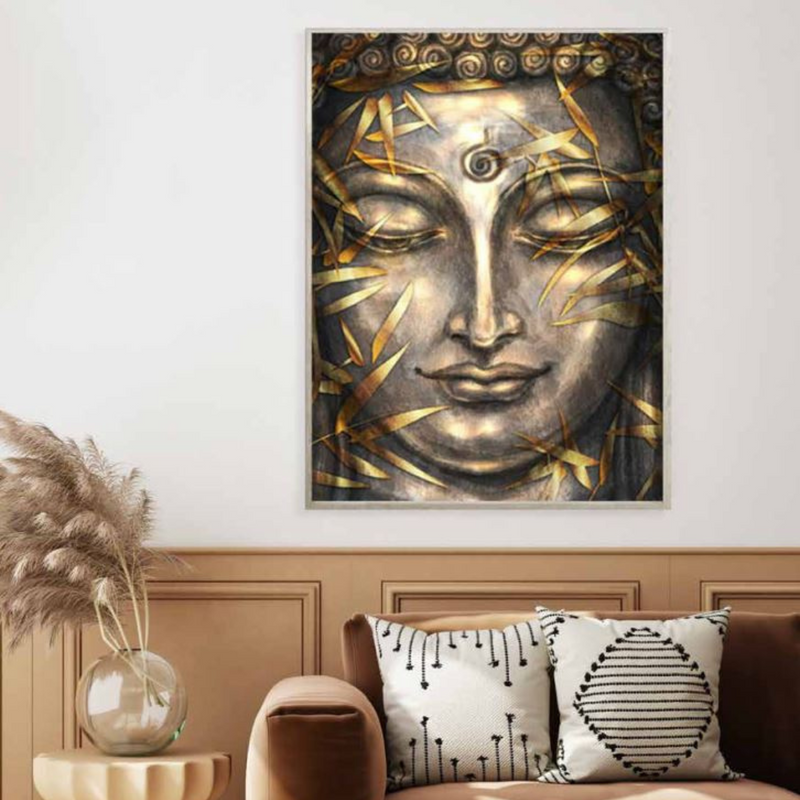 Ronis Frame Canvas Buddha Spirit 70x100cm Painted 5x1cm Champagne Assorted