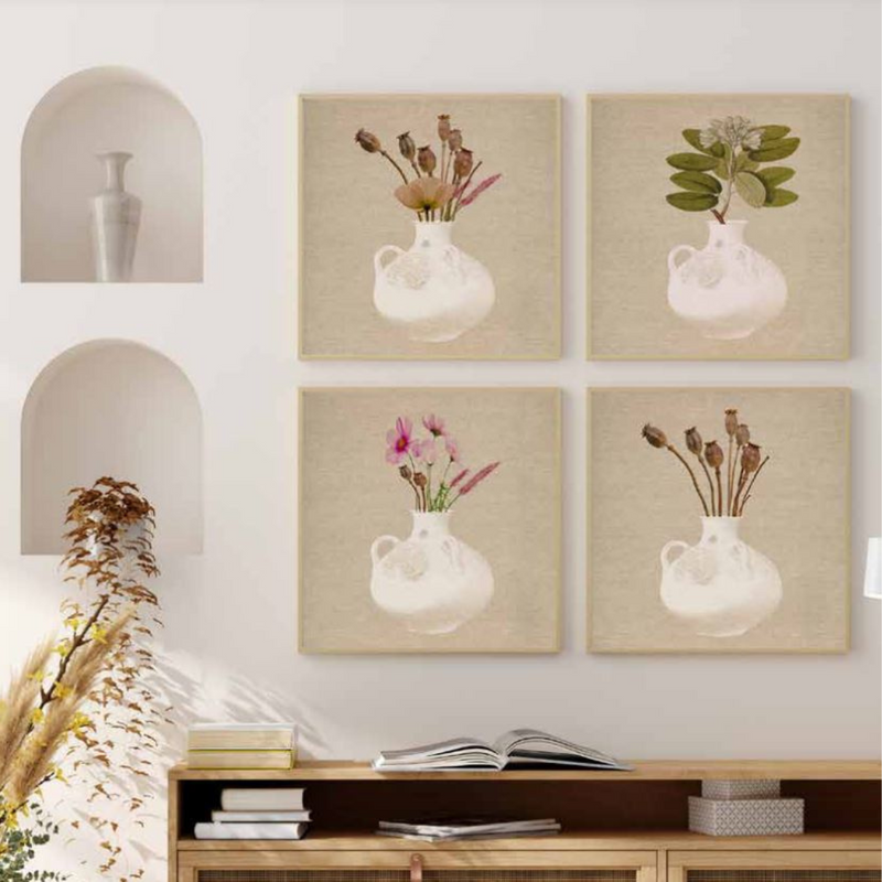 Ronis Frame Canvas Flower Child 50x50cm 3cm Light Wood Grain Assorted