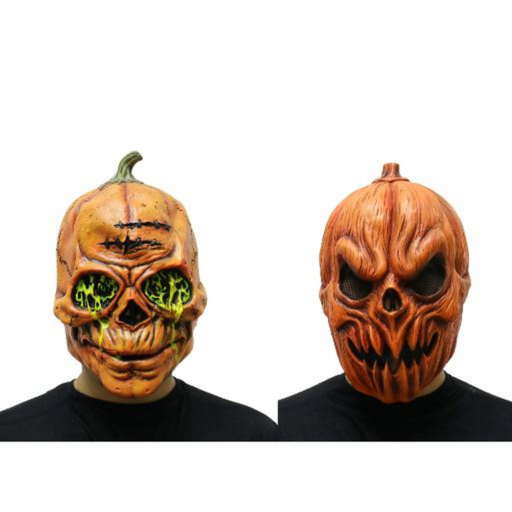 Ronis Full Head Pumpkin Latex Mask 2 Asstd