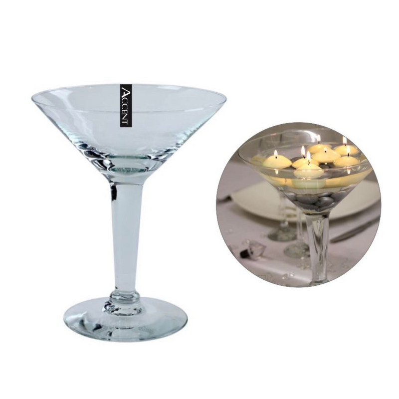 VASE GLASS MARTINI 20TDX15BDX30CMH