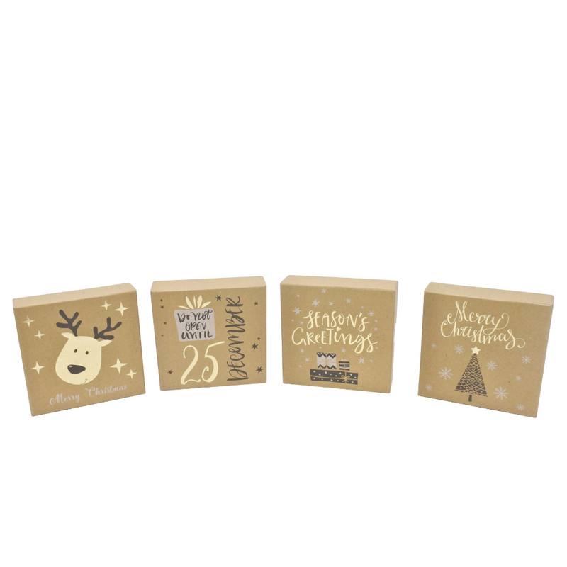 Ronis Gift Box Kraft Foil 10x10cm Assorted