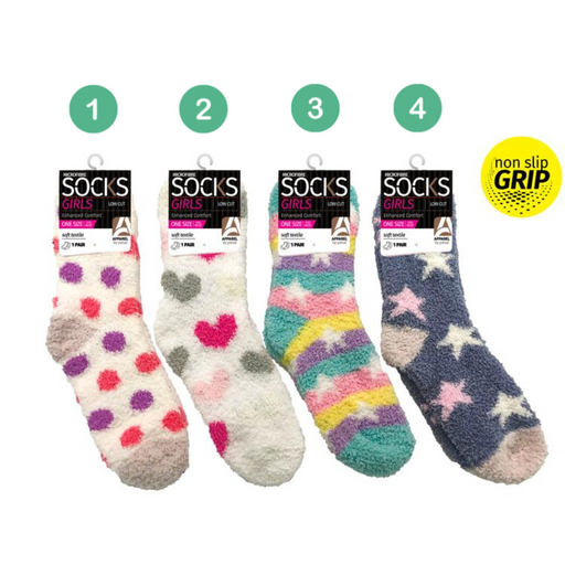 Ronis Girls Microfiber Socks Brights 2 4 Asstd
