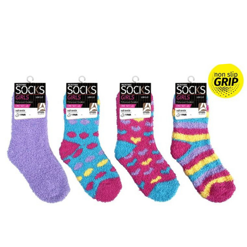 Ronis Girls Microfiber Socks Brights 3 4 Asstd