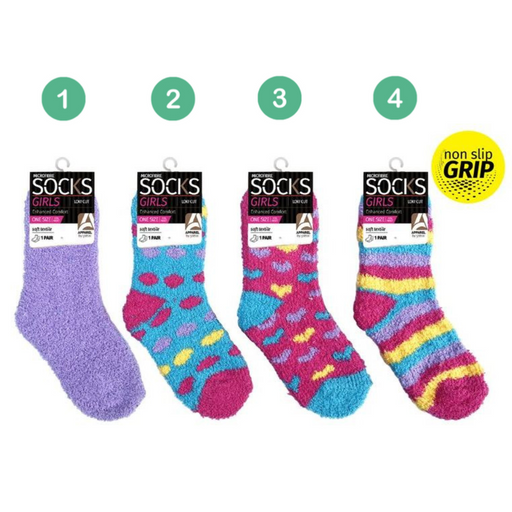 Ronis Girls Microfiber Socks Brights 3 4 Asstd