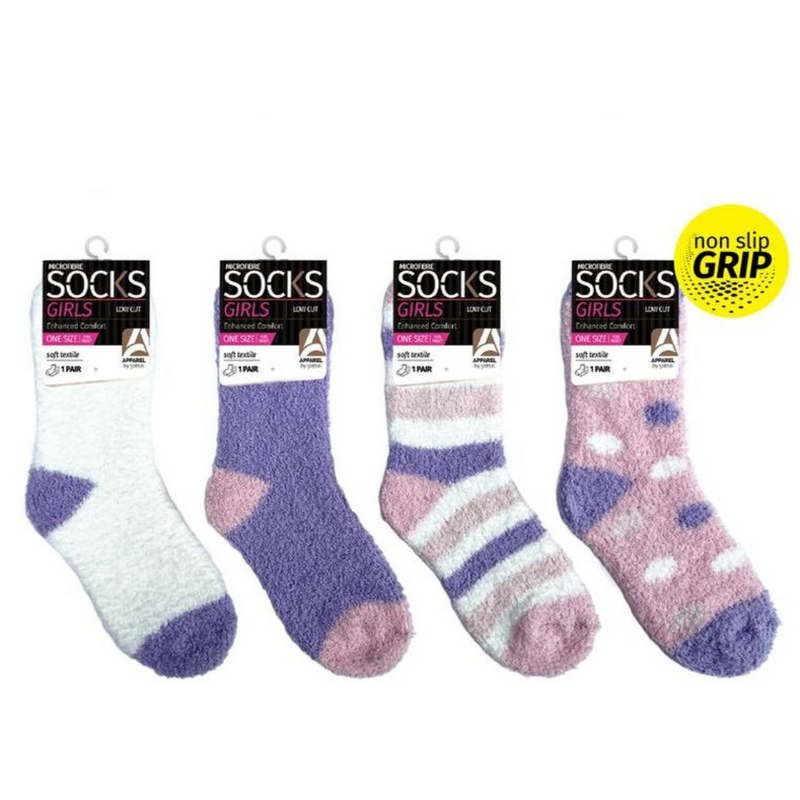 Ronis Girls Microfiber Socks Pastel 4 Asstd