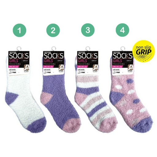 Ronis Girls Microfiber Socks Pastel 4 Asstd