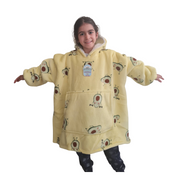 Girls Snuggy Sherpa hoodie in assorted printed designs, featuring ultra-soft sherpa fleece for warm, cosy comfort during chilly days and nights. – thumbnail