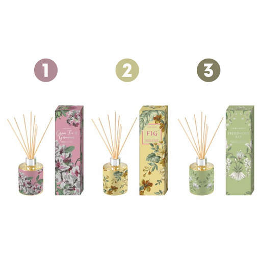 Glass Enamel Reed Diffuser with Floral Design 110ml