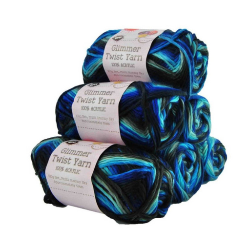 Ronis Glimmer Twist Yarn 100g Stormy Sky