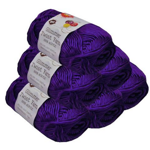 Glimmer Twist Yarn solid amethyst 100g 134m purple yarn for crochet knitting and crafts