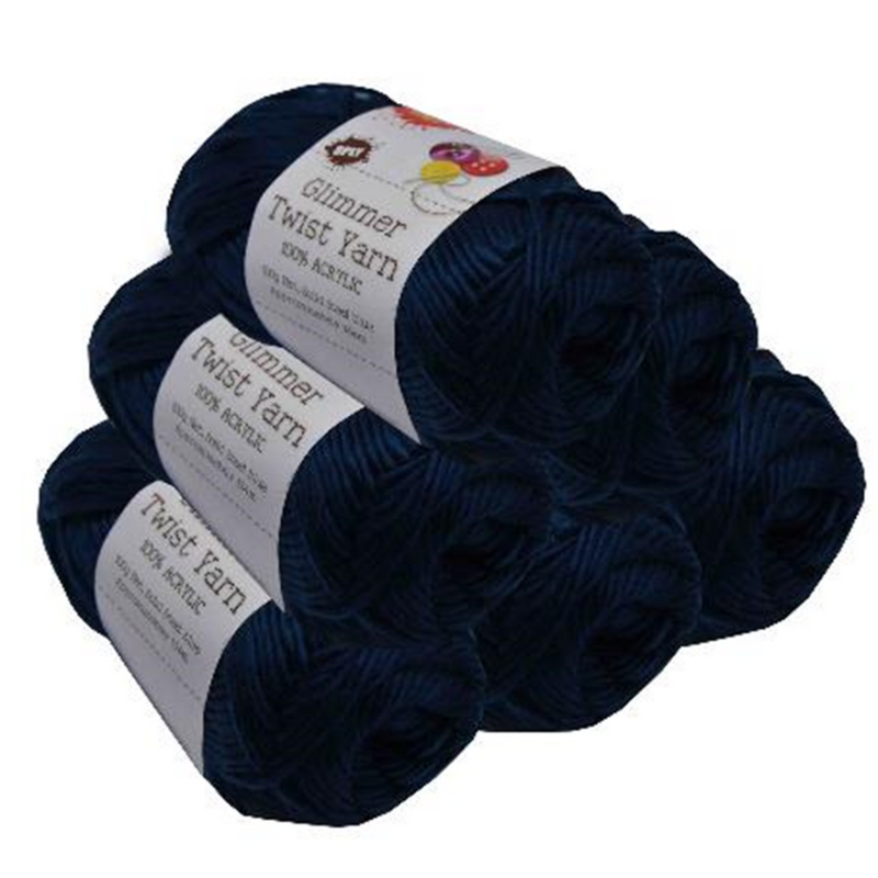 Glimmer Twist Yarn solid steel blue 100g 134m for crochet knitting and craft projects