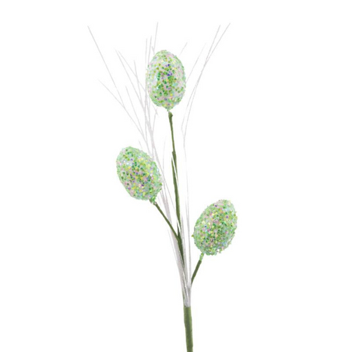 Ronis Glitter Eggs with Stem 52cm Mint