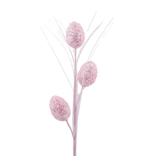 Ronis Glitter Eggs with Stem 52cm Pink