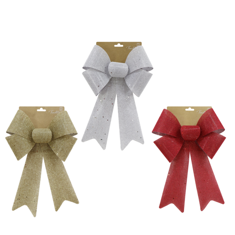 Ronis Glitter Mesh Bow Large 3 Asstd