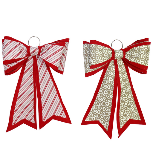 Ronis Glitter Print Door Bow Jumbo 2 Asstd