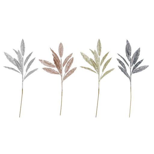 Ronis Glitter Eucalyptus Leaf Stem 83cm Assorted