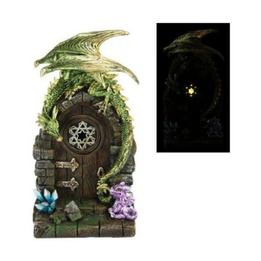 Ronis Green Dragon with Baby on Mystic Realm Door 25cm