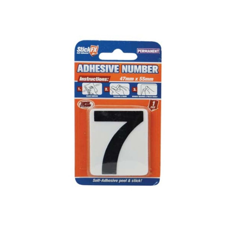 Adhesive Number 7-Black/White