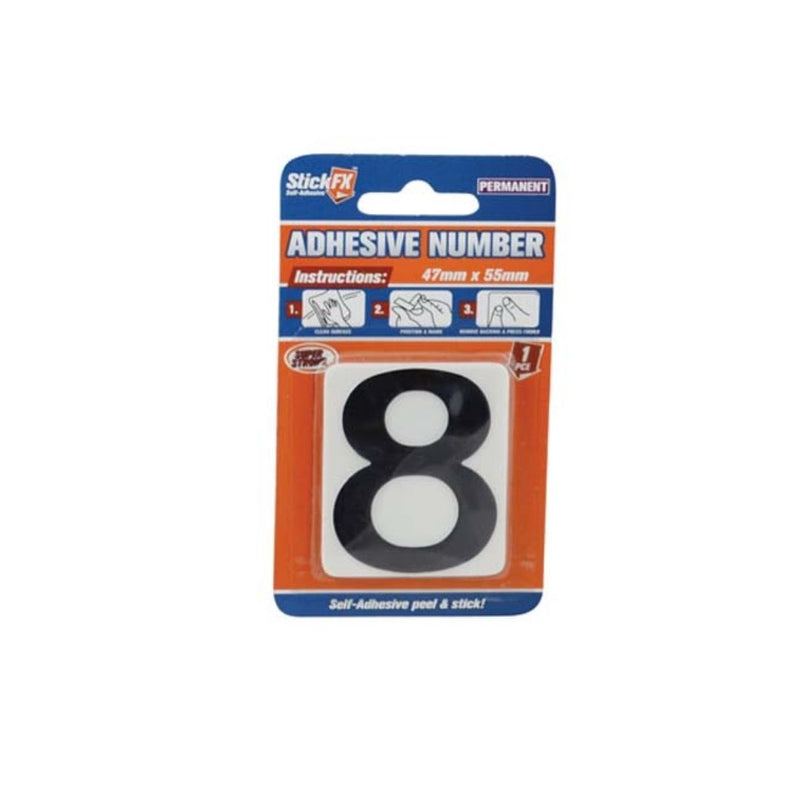Adhesive Number 8-Black/White