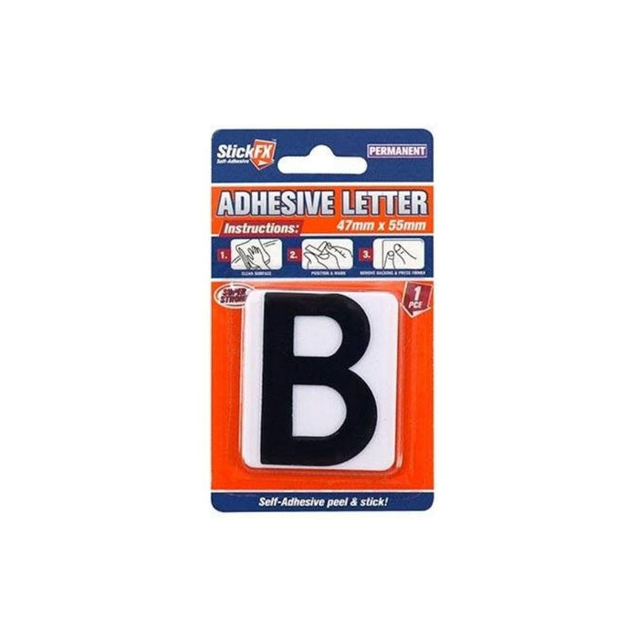 Adhesive Letter B-Black/White