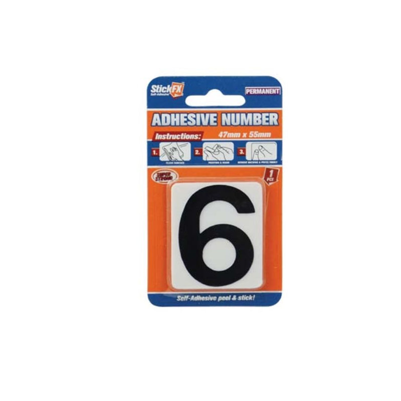 Adhesive Number 6-Black/White