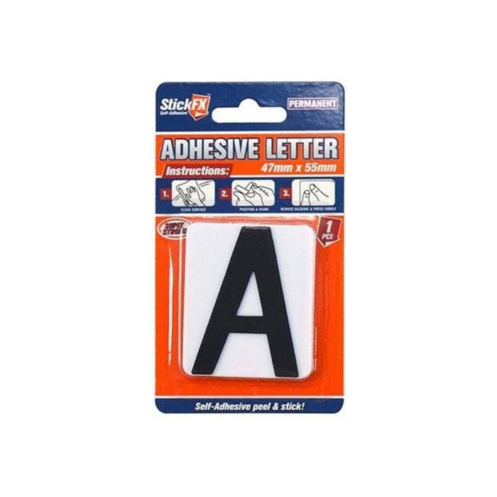 Adhesive Letter A-Black/White