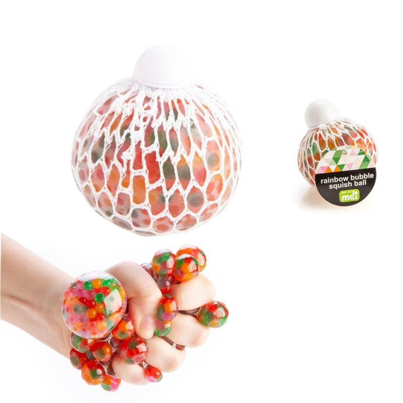 Mesh Squish Ball Rainbow Bubble