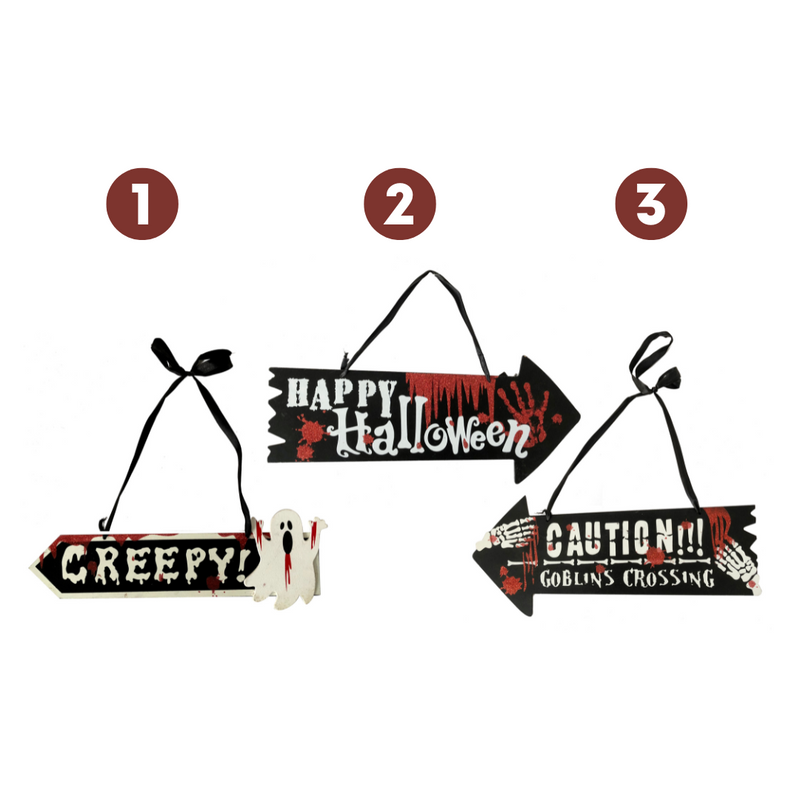 Ronis Halloween Bloody Hanging Plaque 36cm 3 Asstd