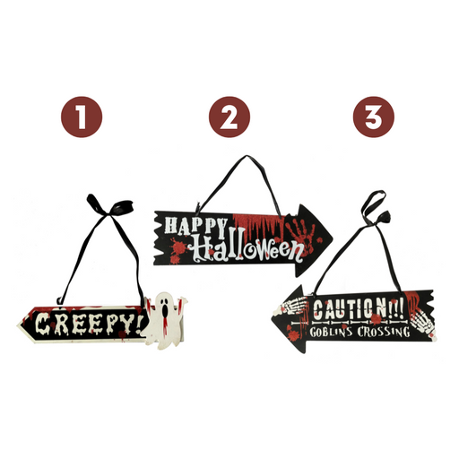 Ronis Halloween Bloody Hanging Plaque 36cm 3 Asstd