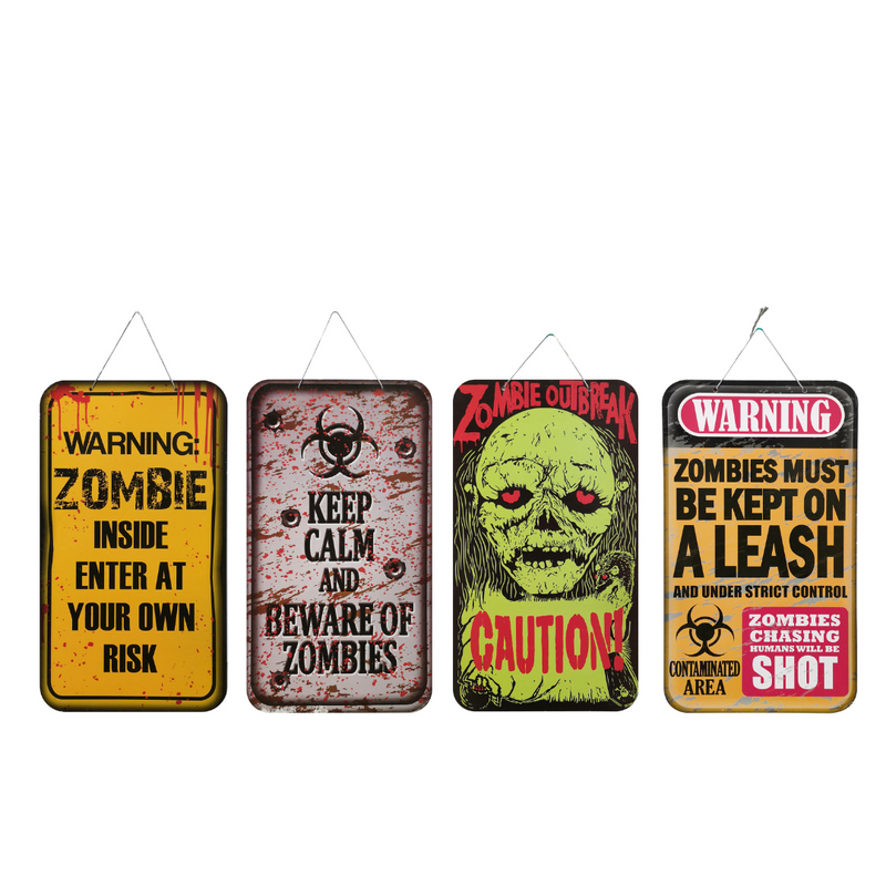 Ronis Halloween Warning Sign 4 Asstd