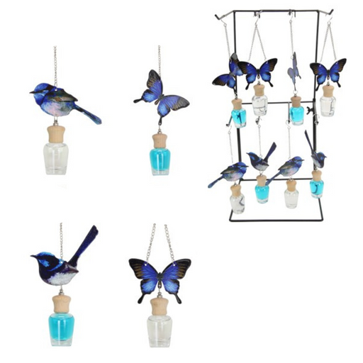Ronis Hanging Car Diffuser Blue B/Fly/Wren Assorted