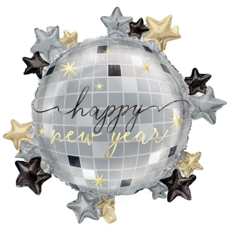 Ronis Happy New Year Giant Disco Ball Foil Balloon 57.1cm