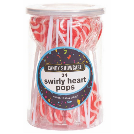 Heart Swirly Pop Red 24pk 288g