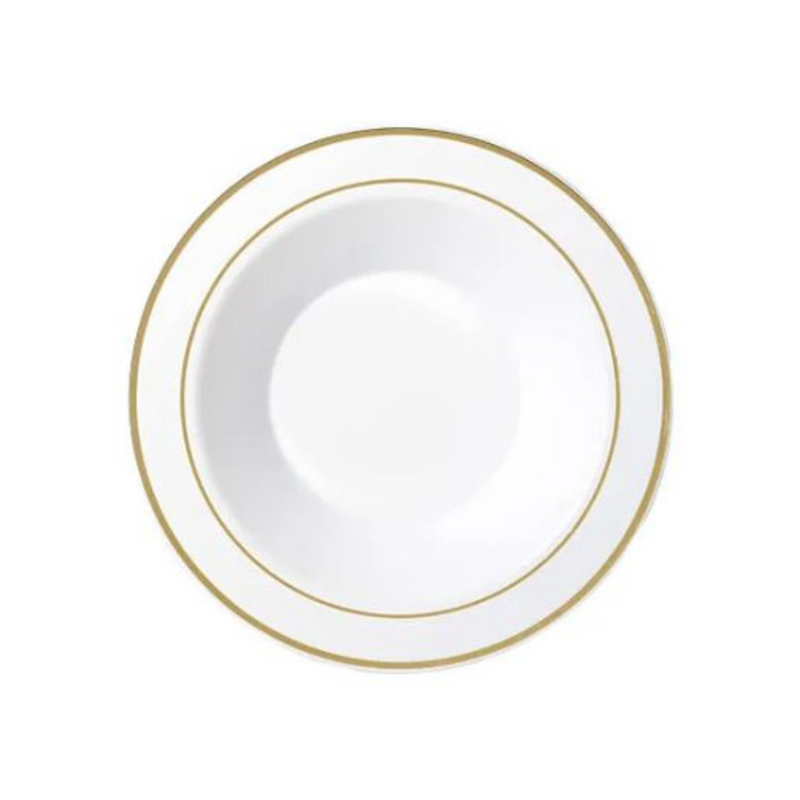 Ronis Heavy Duty White Bowl With Gold Lining 19cm