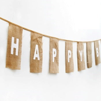 Happy Birthday Bunting In Hessian