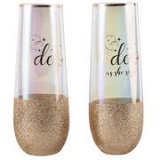 Ronis I Do I Do As She Says Stemless Champagne Glass Set of 2 16cm 180ml – thumbnail