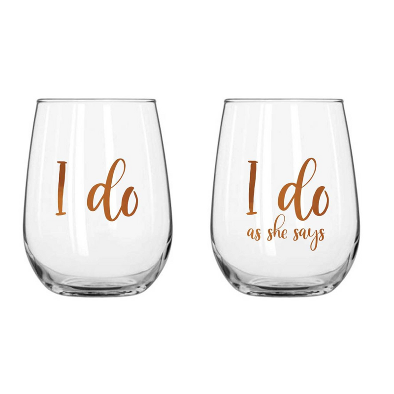 Ronis I Do Stemless Set of 2 Rose Gold 600ml