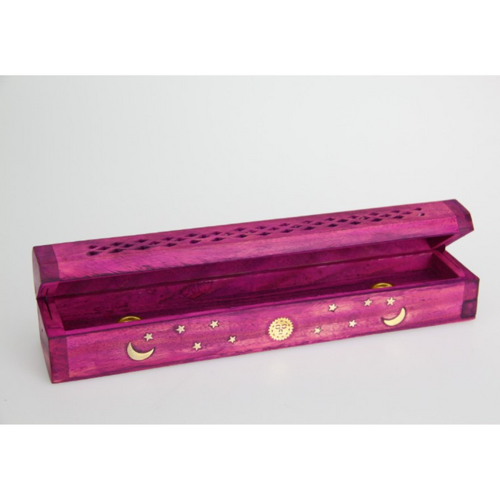 Incense Holder Box with Sun and Moon Design 30cm