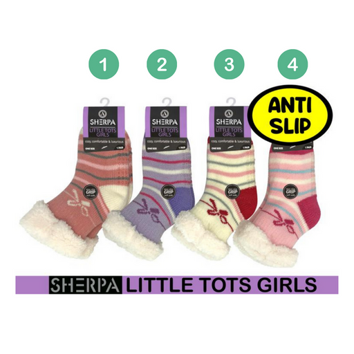 Ronis Infants Sherpa Socks Girls Series 1 4 Asstd