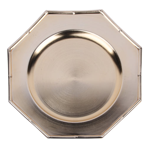 GOLD BAMBOO TRIM CHARGER PLATE 33CM