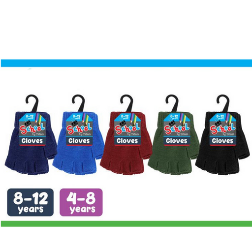 Ronis Kids Basic School Fingerless Gloves 5 Asstd