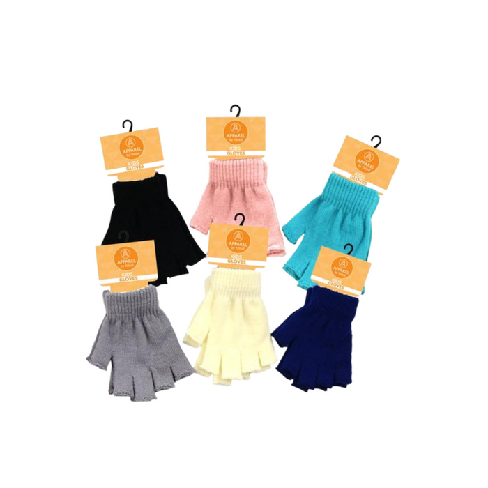 Ronis Kids Fingerless Gloves 6 Asstd