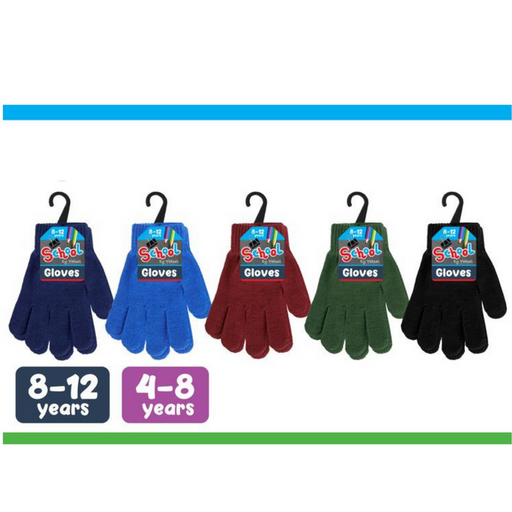 Ronis Kids Knitted Basic School Gloves 5 Asstd